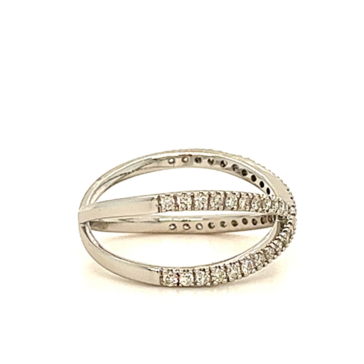 14KT WHITE GOLD CRISSCROSS DIAMOND BAND