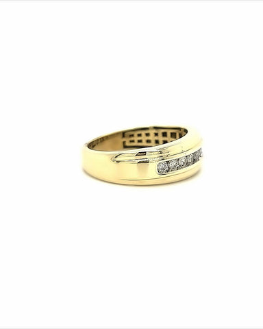 YELLOW GOLD CHANEL SET DIAMOND WEDDING BAND