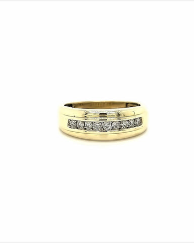 YELLOW GOLD CHANEL SET DIAMOND WEDDING BAND