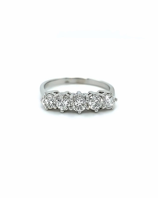 14KT WHITE GOLD ROUND BRILLIANT DIAMOND WEDDING BAND