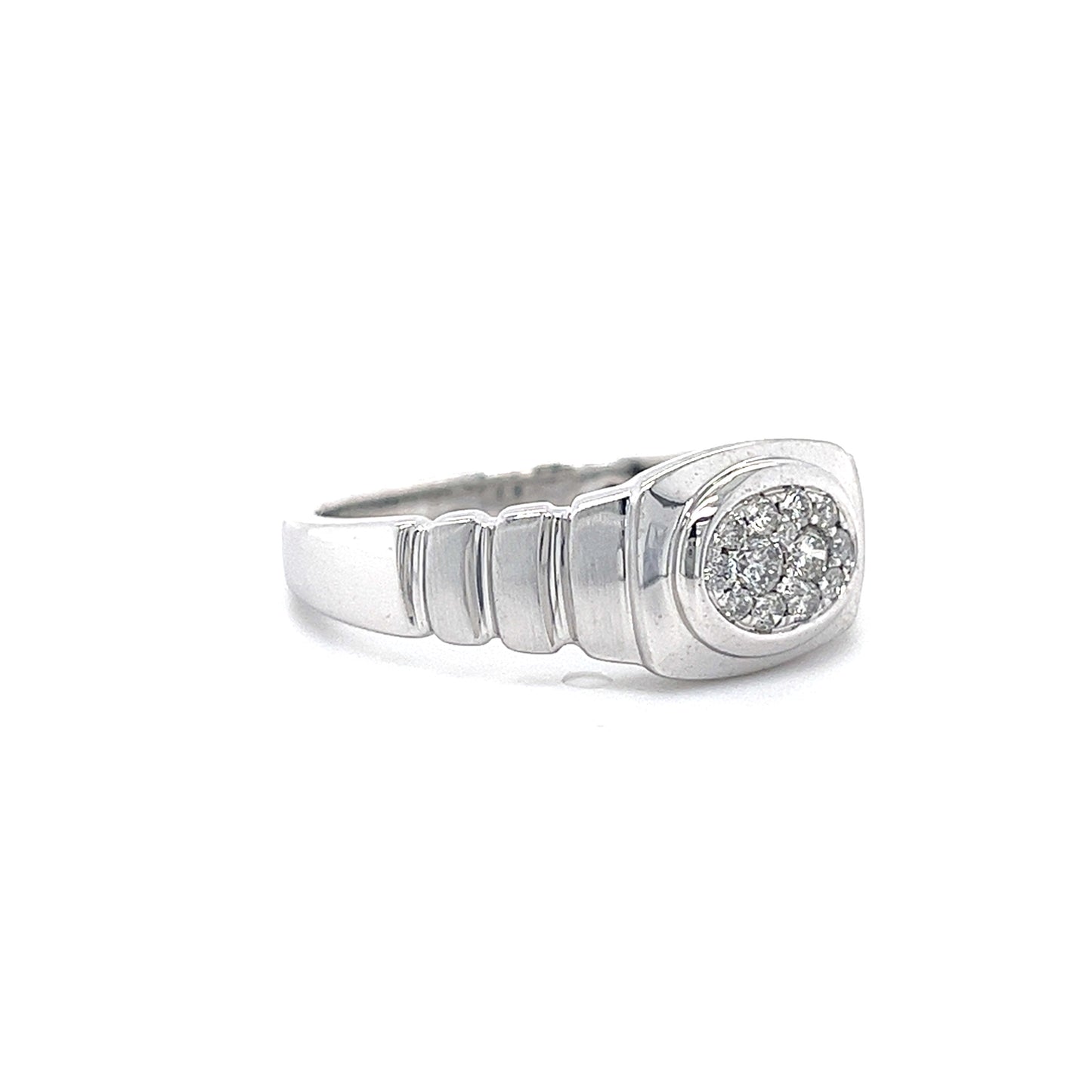 10KT WHITE GOLD FANCY MENS DIAMOND BAND