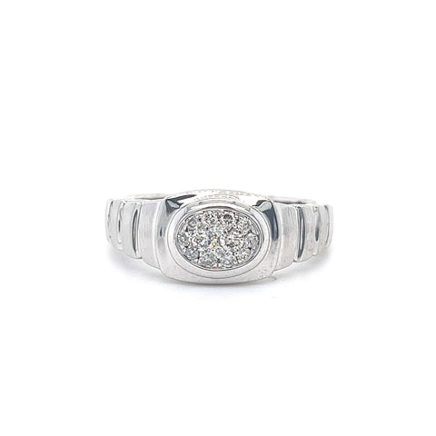 10KT WHITE GOLD FANCY MENS DIAMOND BAND