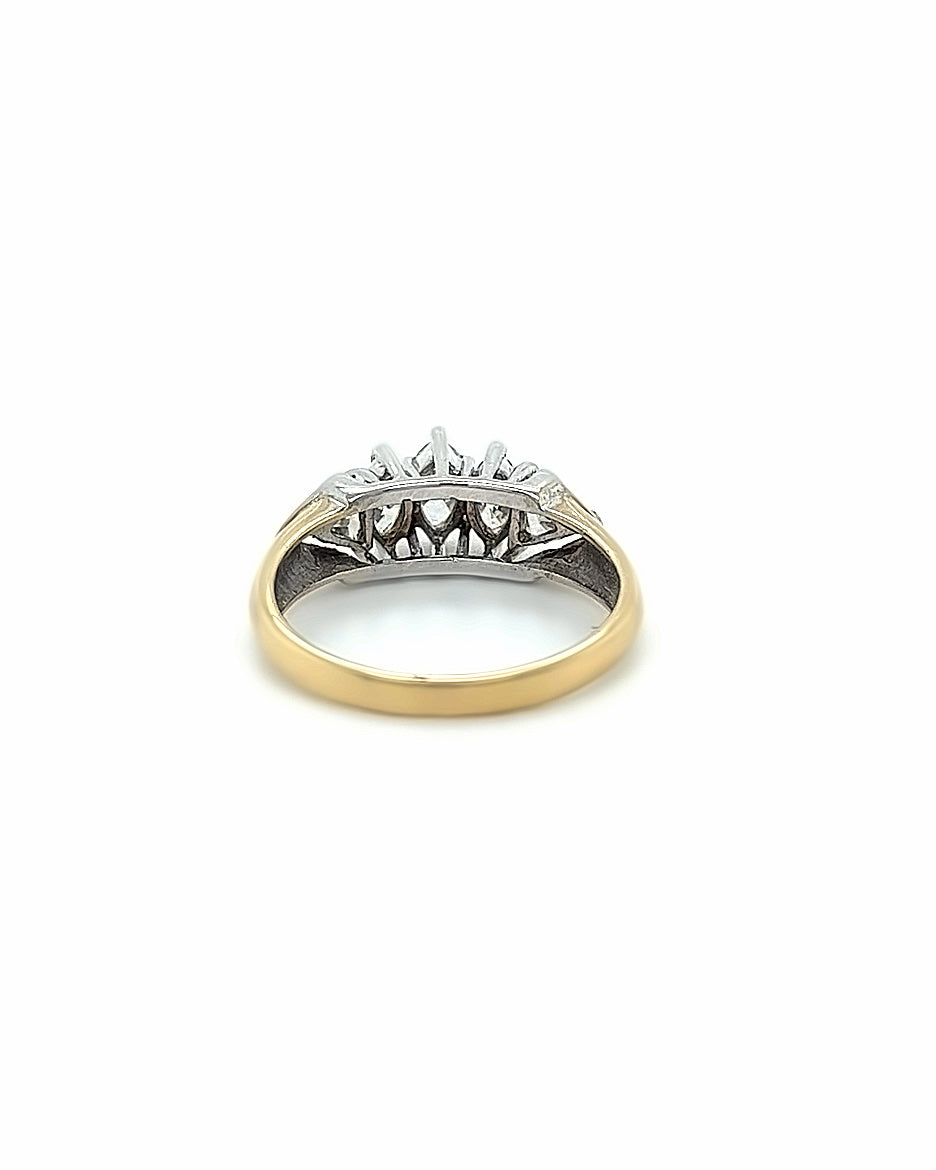14KT TWO TONE GOLD BRILLIANT DIAMOND BAND