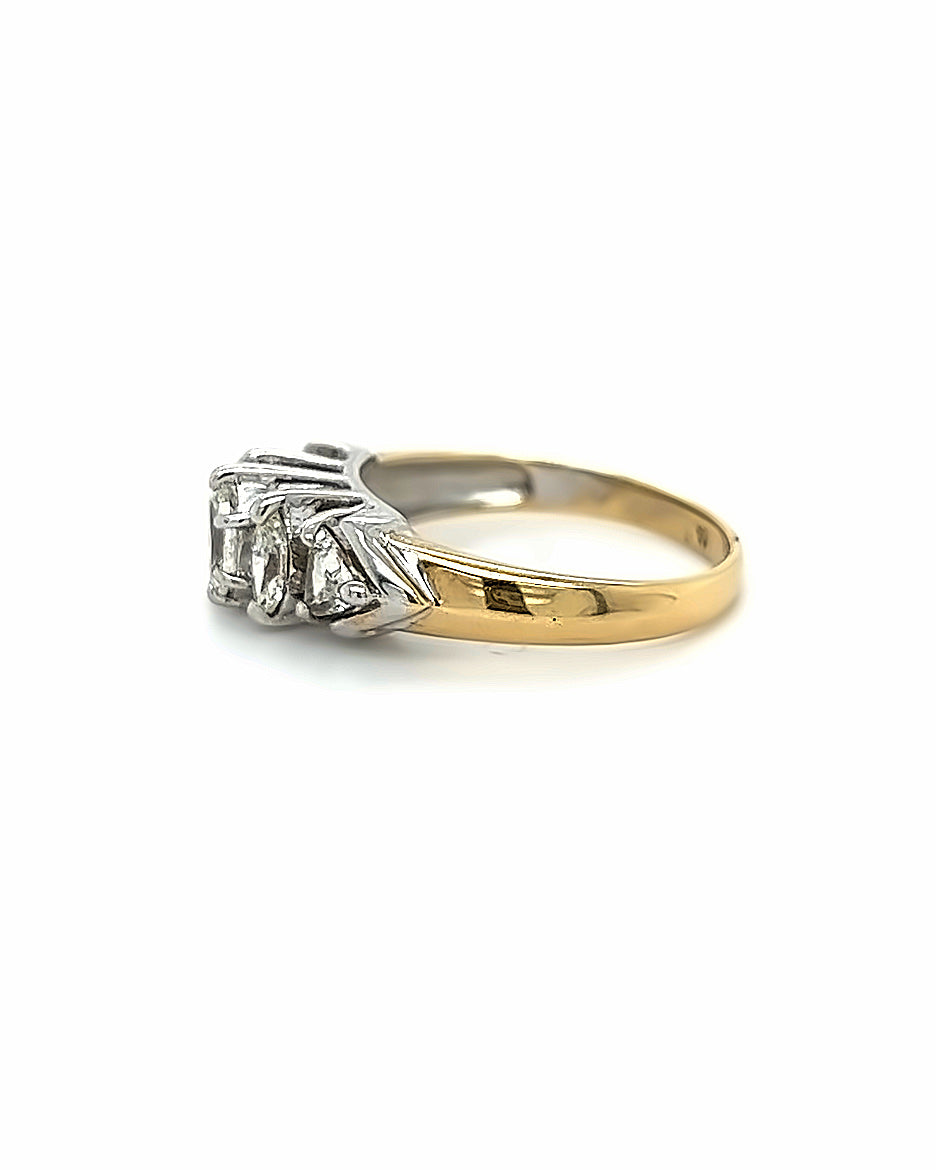 14KT TWO TONE GOLD BRILLIANT DIAMOND BAND