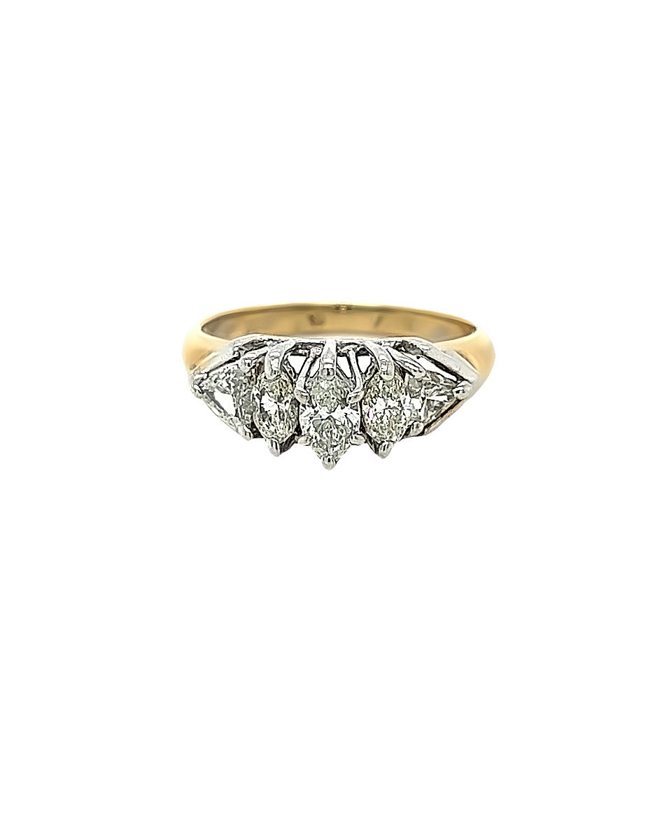 14KT TWO TONE GOLD BRILLIANT DIAMOND BAND