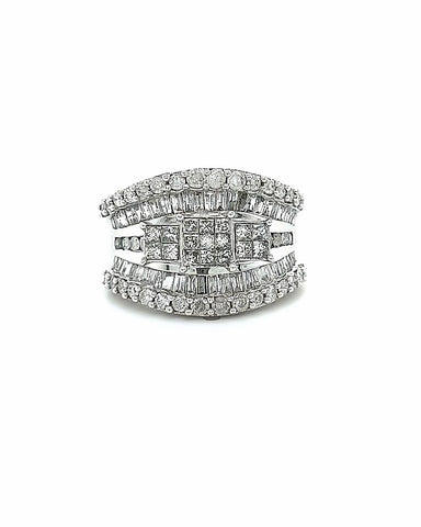 14KT WHITE GOLD FANCY LADIES DIAMOND BAND