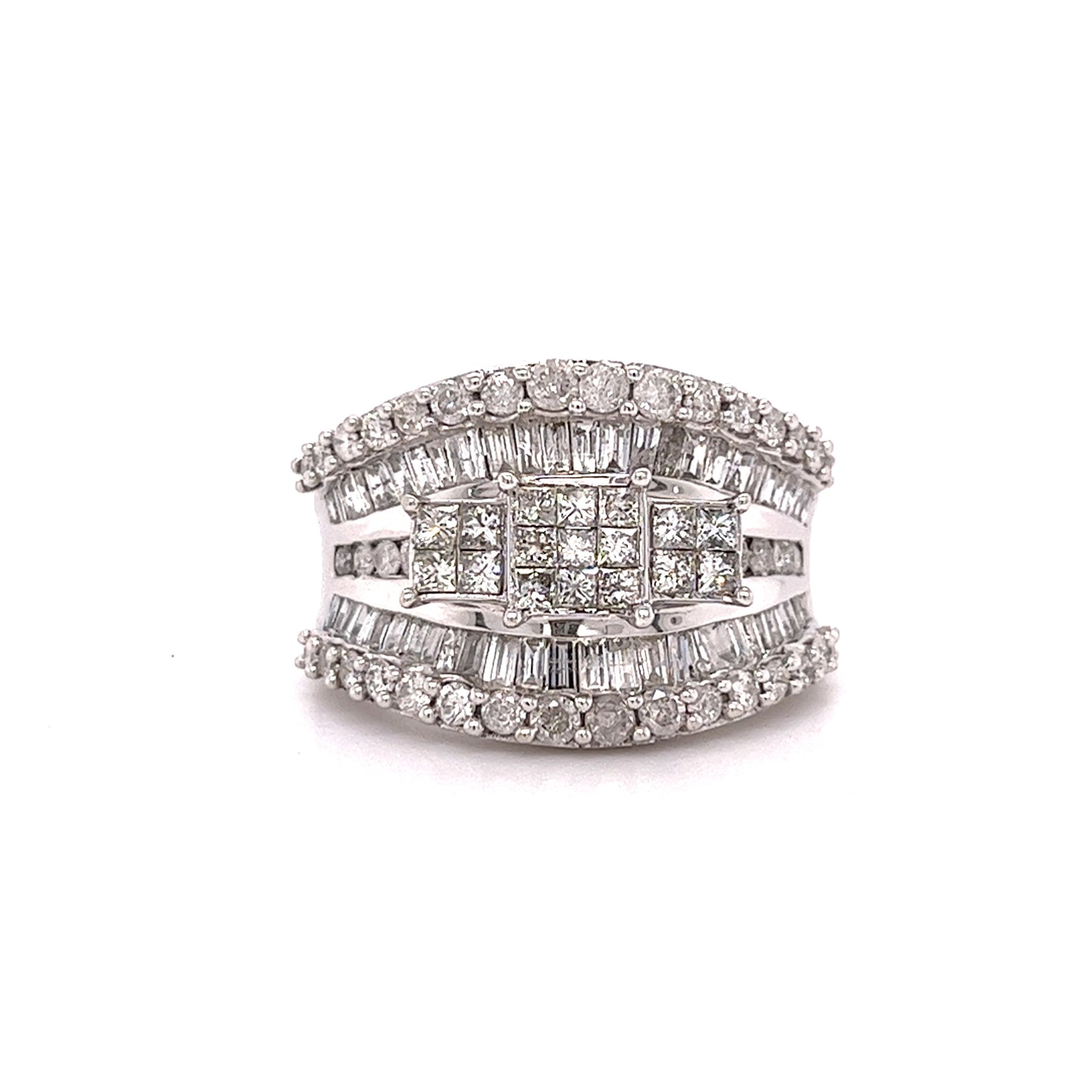 14KT WHITE GOLD FANCY LADIES DIAMOND BAND