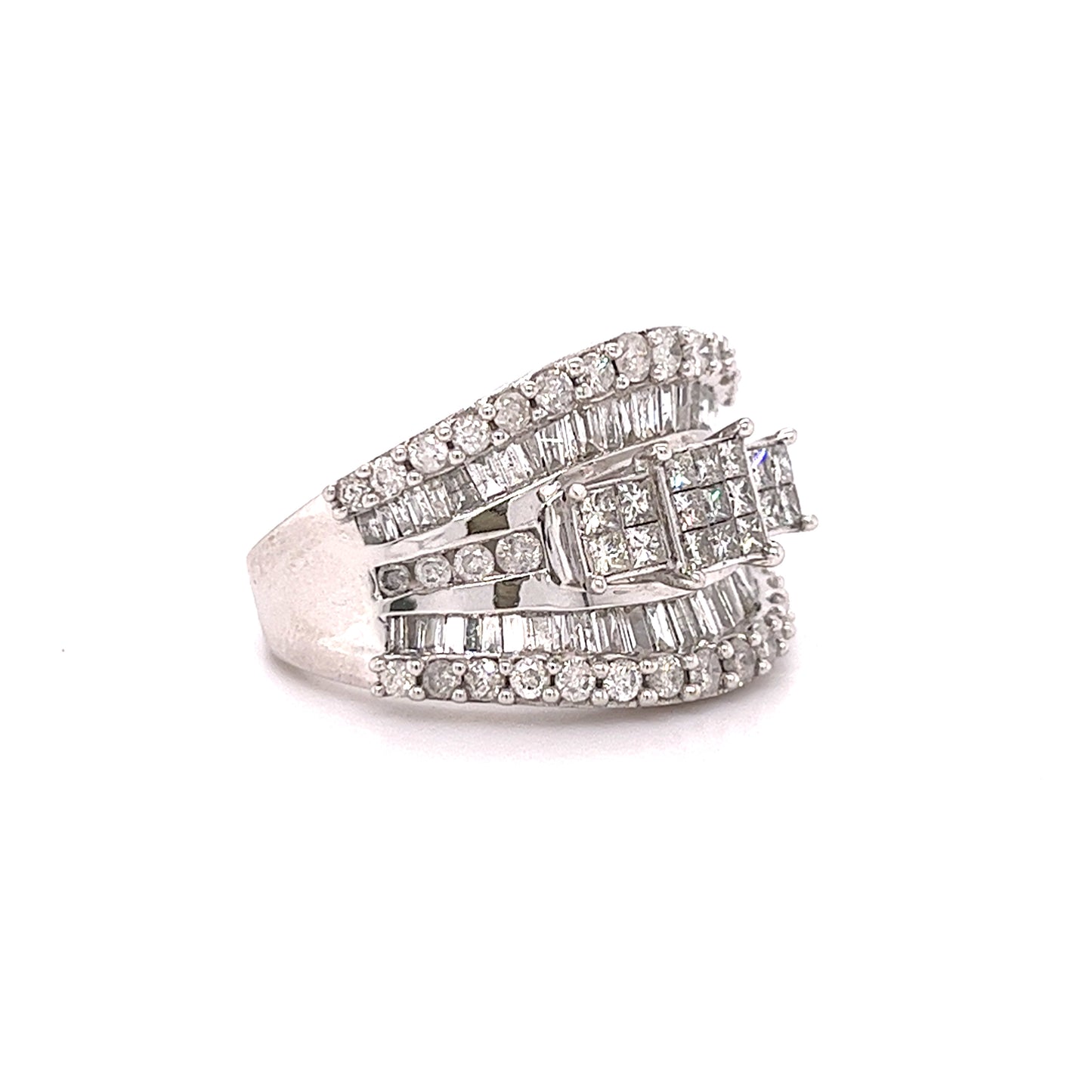 14KT WHITE GOLD FANCY LADIES DIAMOND BAND