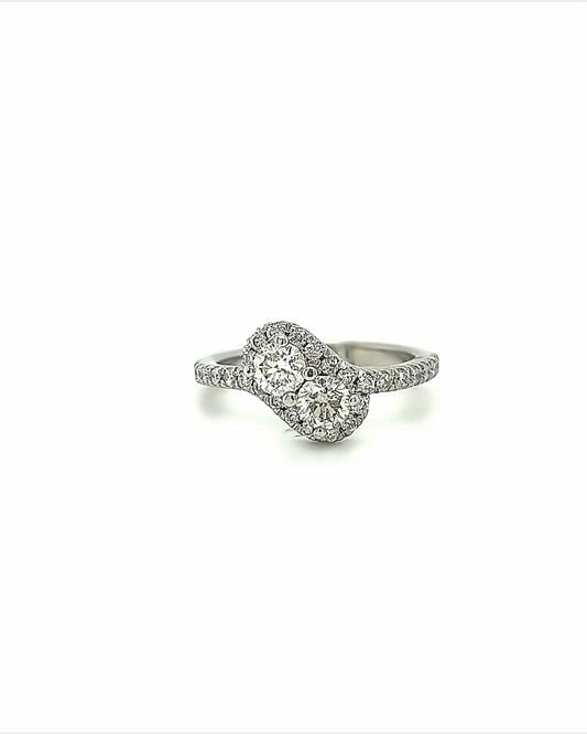 14KT WHITE GOLD FANCY DIAMOND ENGAGEMENT RING