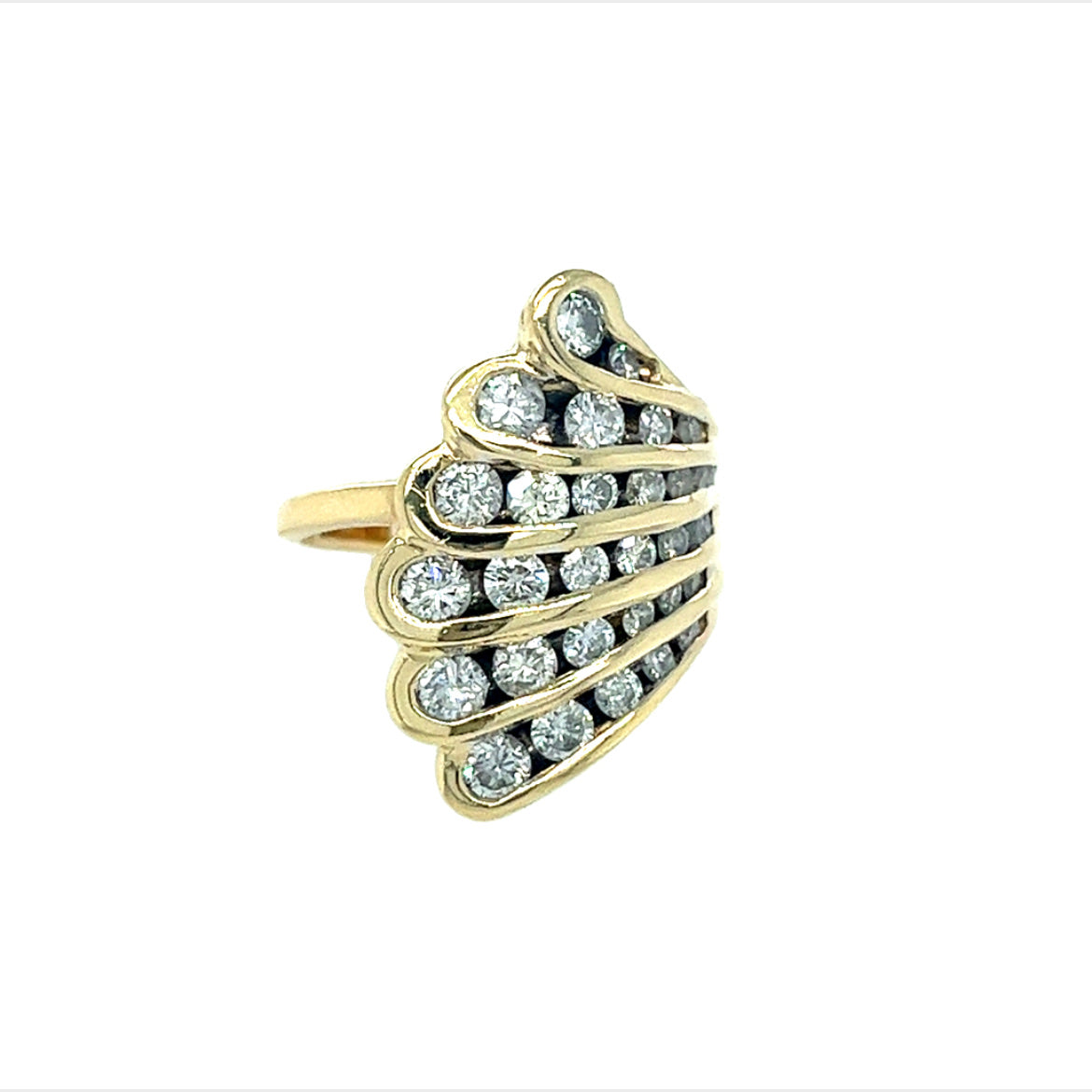 14KT YELLOW GOLD FANCY DIAMOND BAND