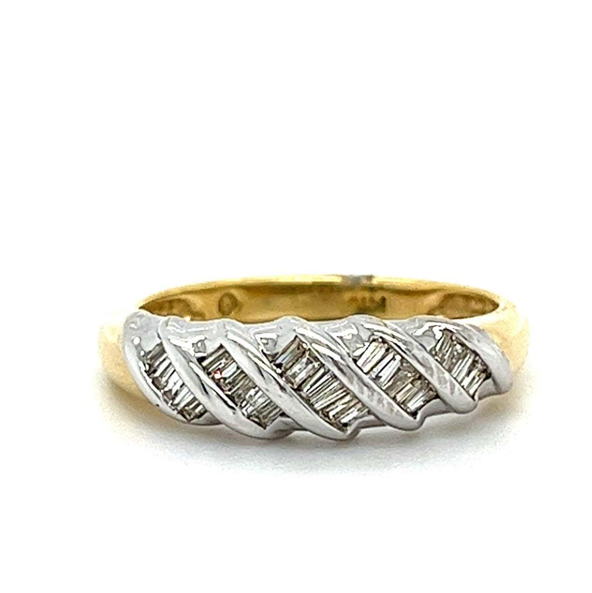 14KT TWO TONE GOLD AND DIAMONDS BAND