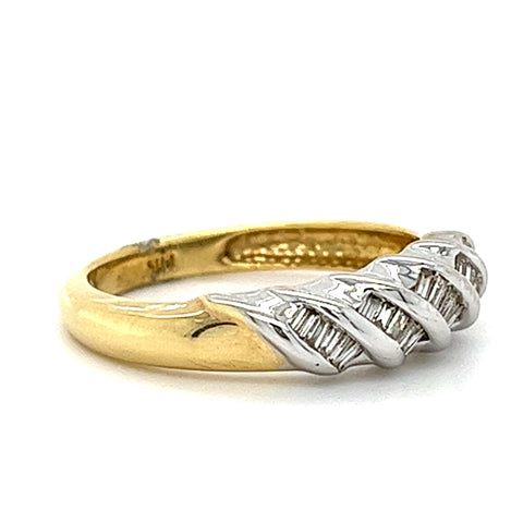 14KT TWO TONE GOLD AND DIAMONDS BAND