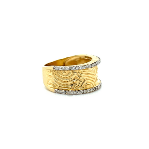 14KT YELLOW GOLD FANCY CUSTOM MADE LADIES BAND