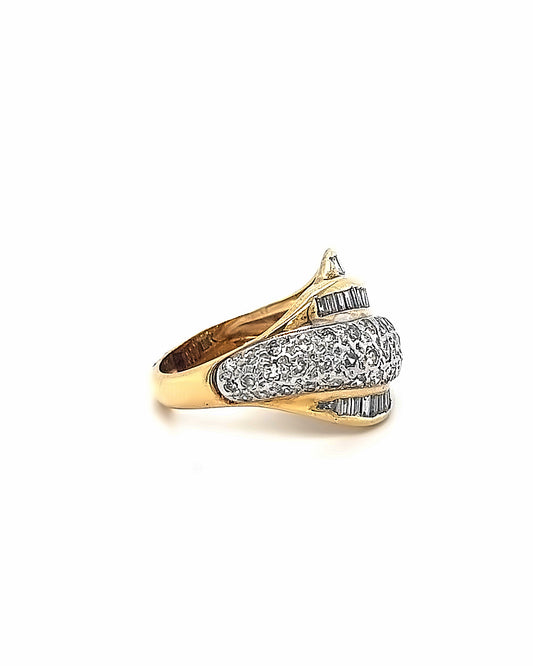 14KT YELLOW GOLD FANCY DIAMOND LADIES BAND