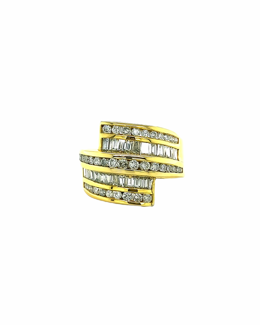 14KT YELLOW GOLD FANCY DIAMOND LADIES BAND