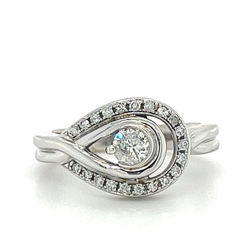 14KT WHITE GOLD FANCY LADIES DIAMOND BAND