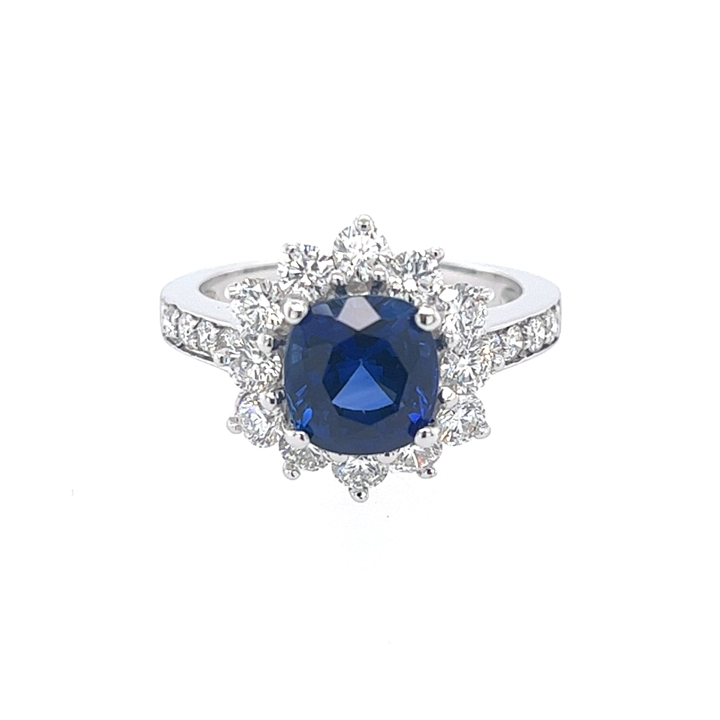 18KT WHITE GOLD BRILLIANT SAPPHIRE ENGAGEMENT RING