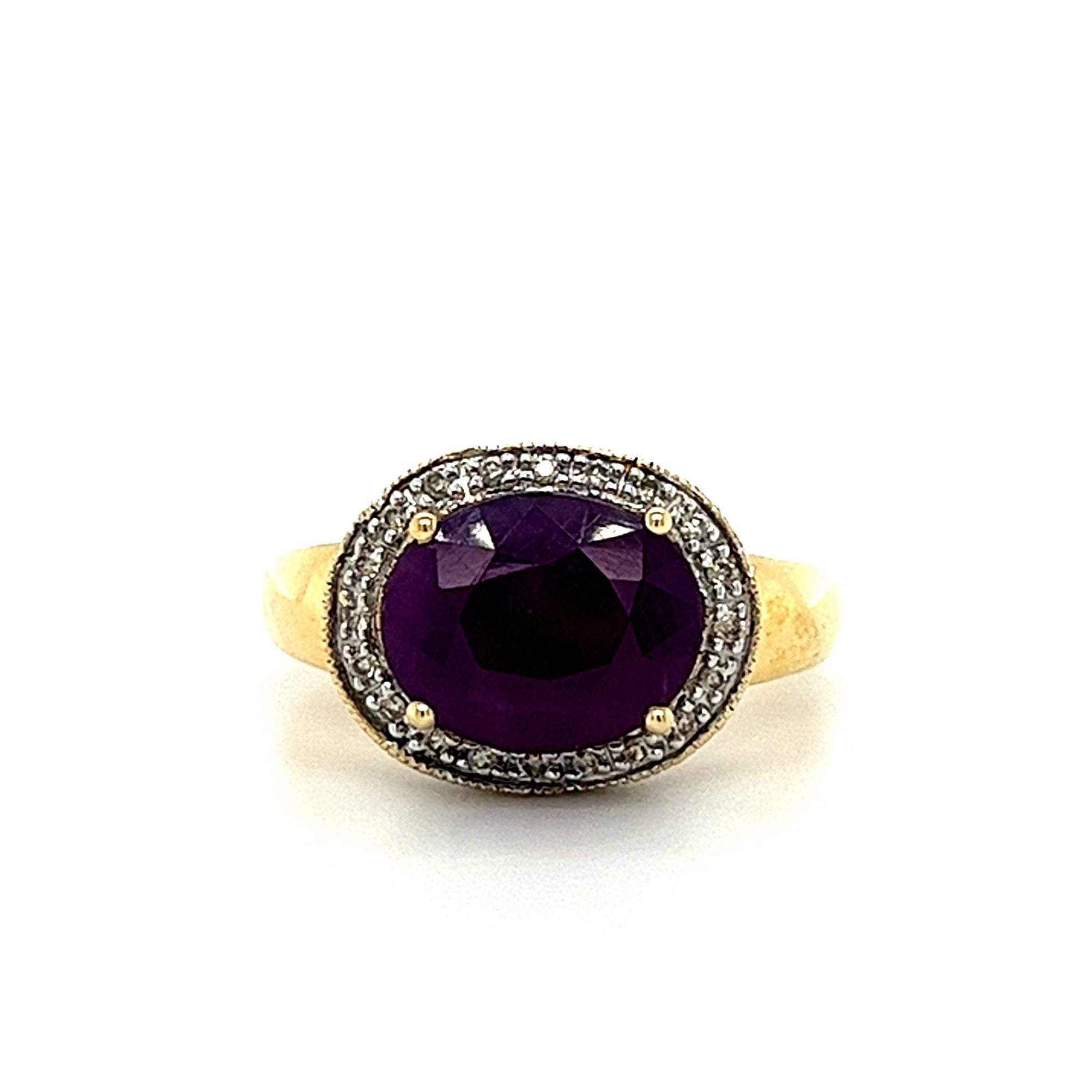 14KT YELLOW GOLD RUBY AND DIAMONDS LADIES RING
