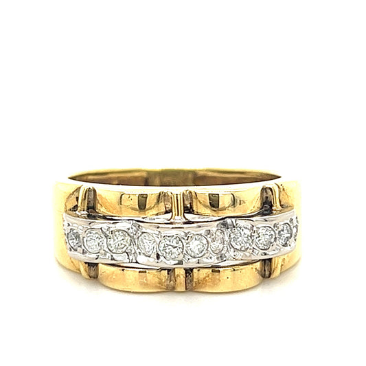 18KT YELLOW GOLD FANCY DIAMOND LADIES RING