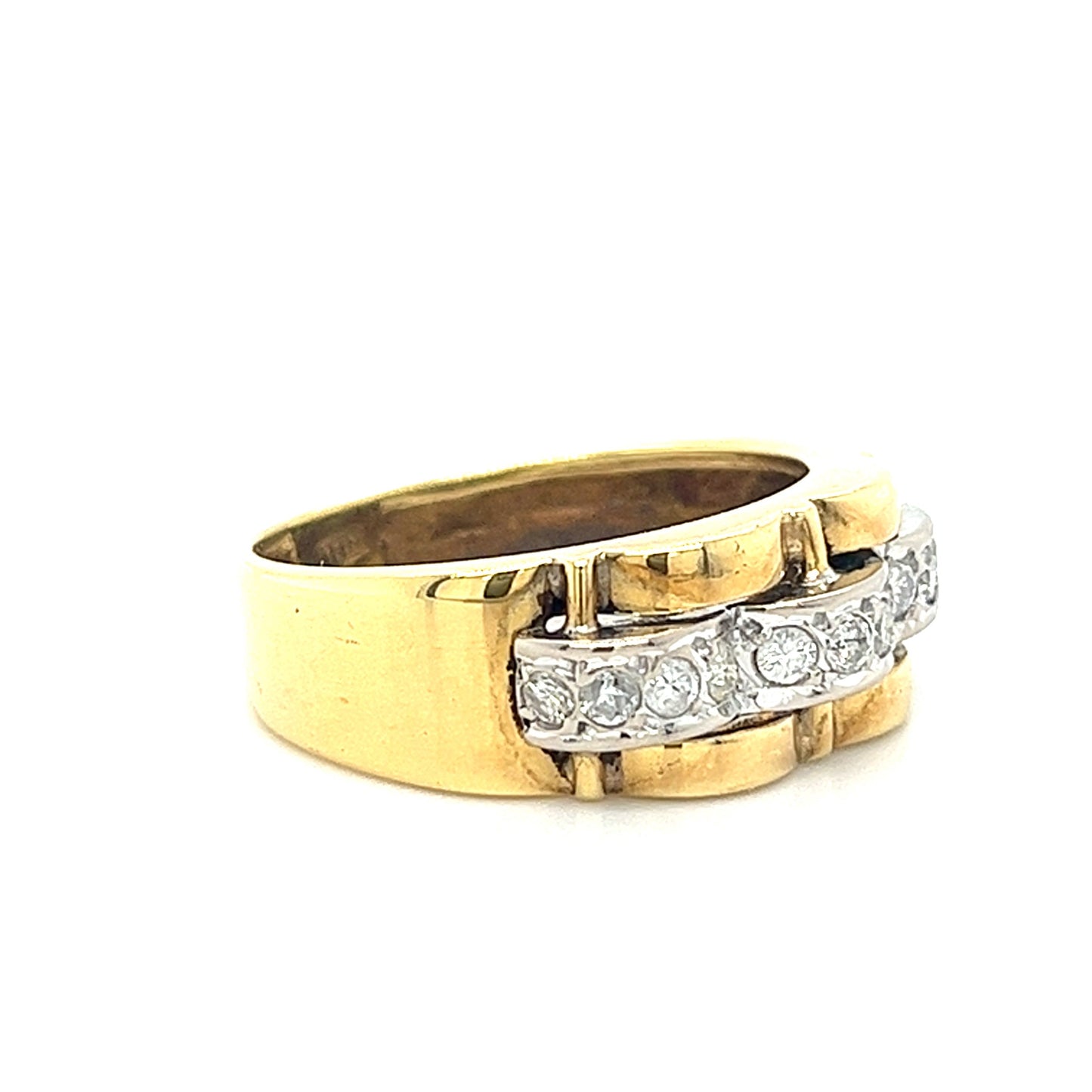 18KT YELLOW GOLD FANCY DIAMOND LADIES RING