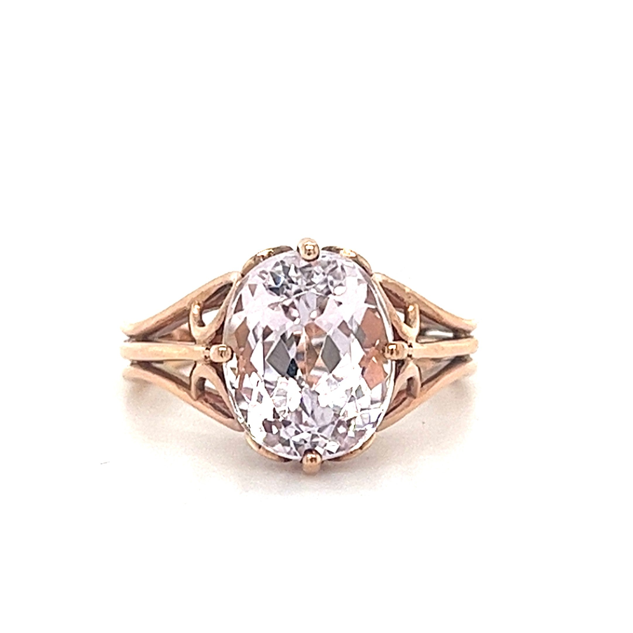 10KT ROSE GOLD WITH PINK STONE LADIES RING