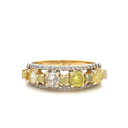 14KT YELLOW GOLD FANCY DIAMOND LADIES RING