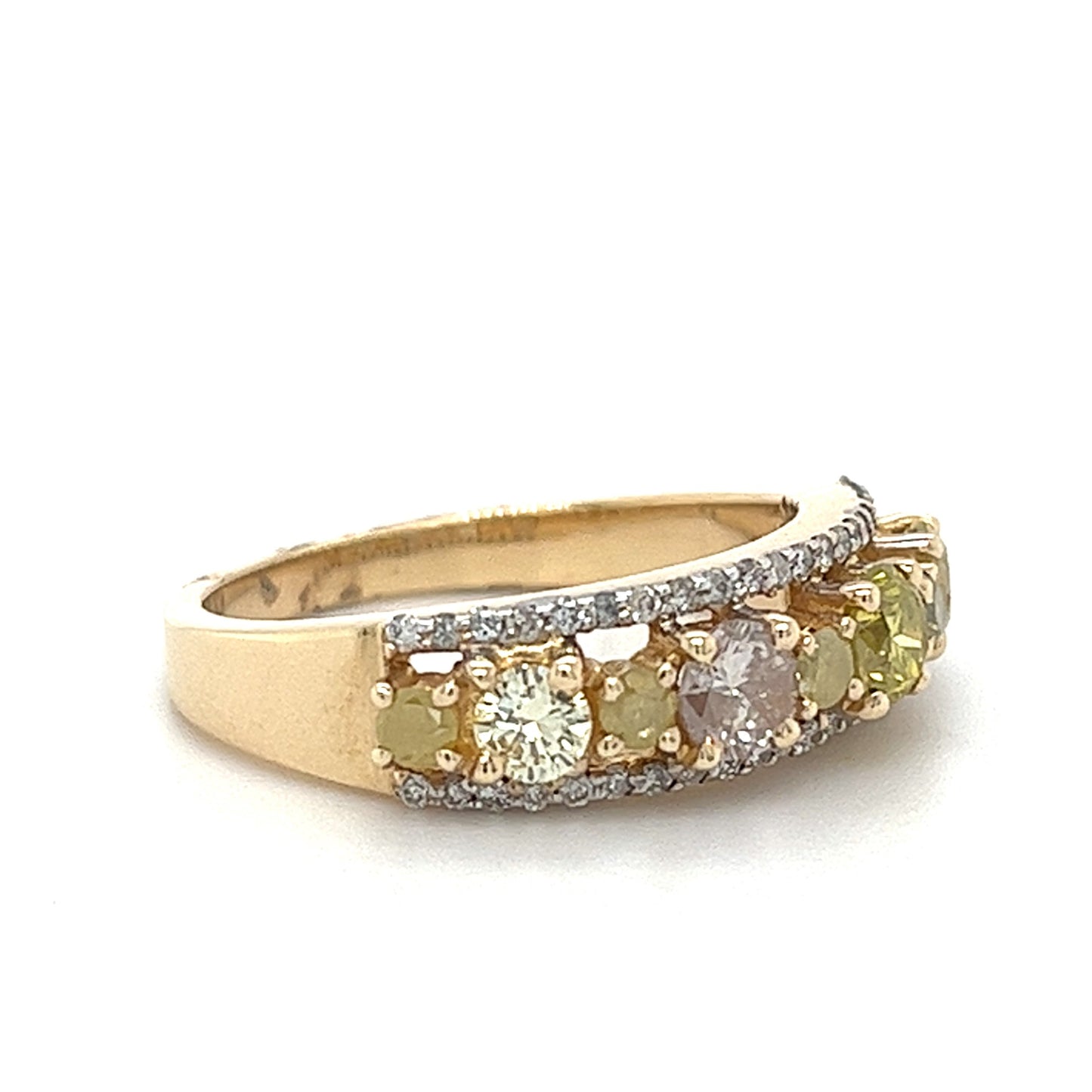 14KT YELLOW GOLD FANCY DIAMOND LADIES RING