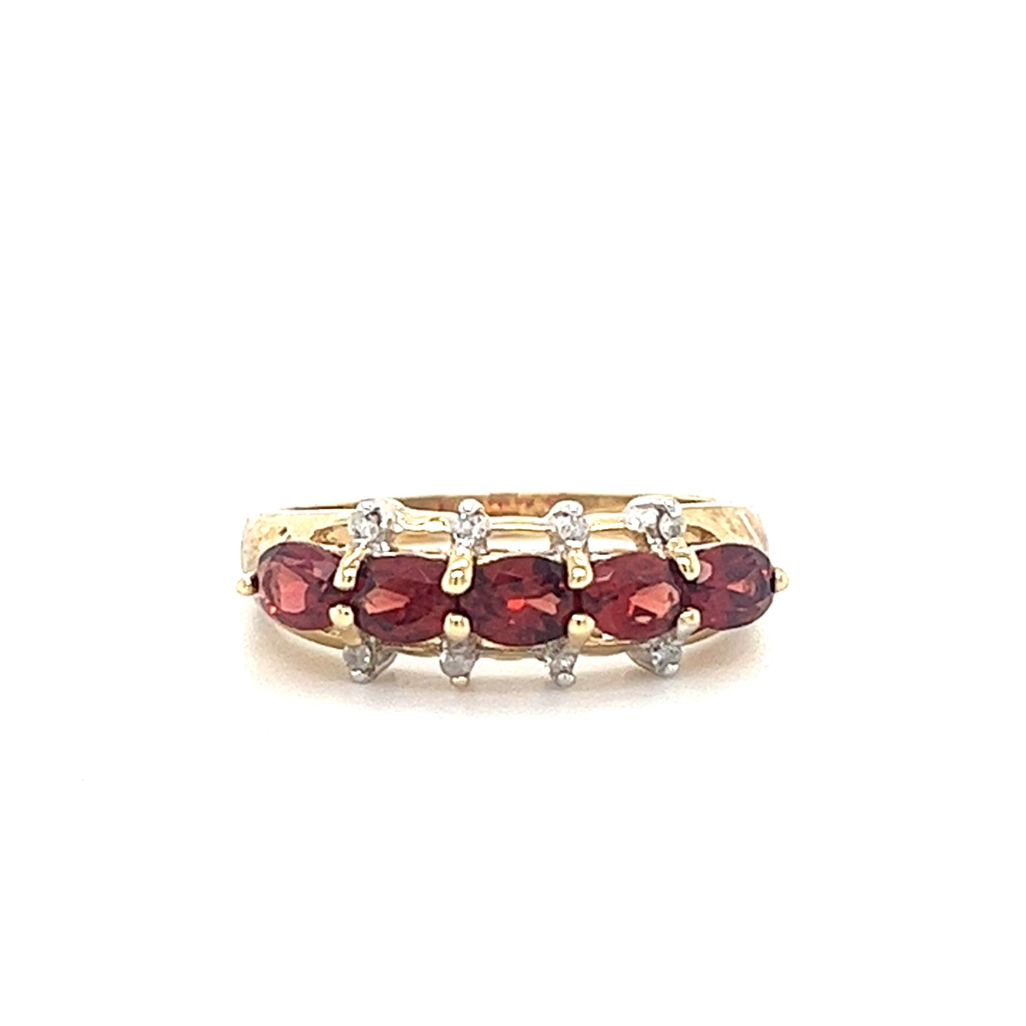 10KT YELLOW GOLD DIAMONDS AND COLOR STONE LADIES RING