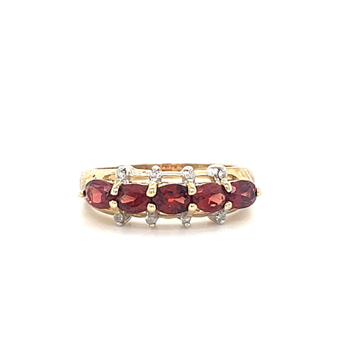 10KT YELLOW GOLD DIAMONDS AND COLOR STONE LADIES RING