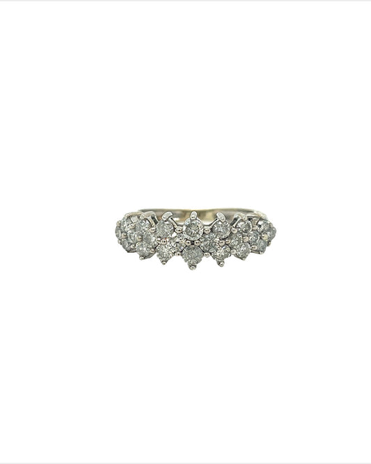 14KT WHITE GOLD ROUND BRILLIANT DIAMOND LADIES RING