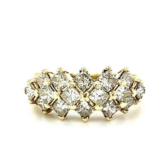 14KT YELLOW GOLD PRINCESS DIAMOND LADIES RING