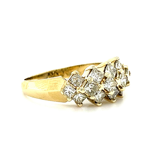 14KT YELLOW GOLD PRINCESS DIAMOND LADIES RING