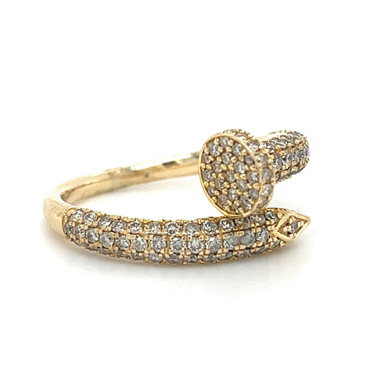 14KT YELLOW GOLD DIAMOND NAIL LADIES RING