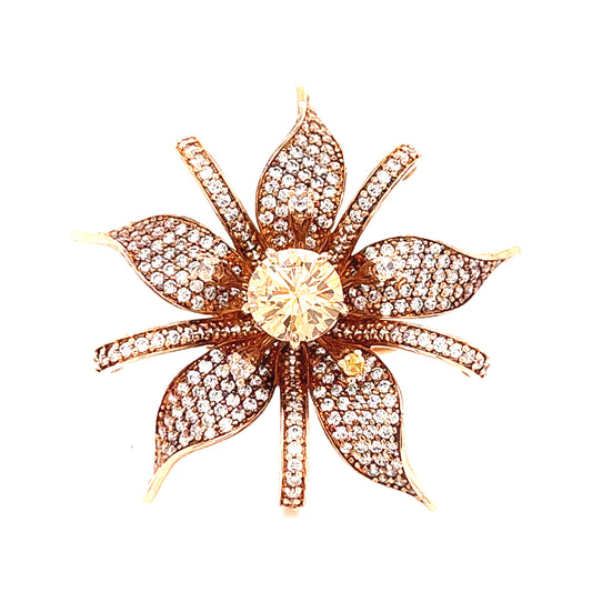 14KT ROSE GOLD FASHION FLOWER LADIES RING