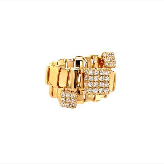 18KT YELLOW GOLD FANCY LADIES DIAMOND RING