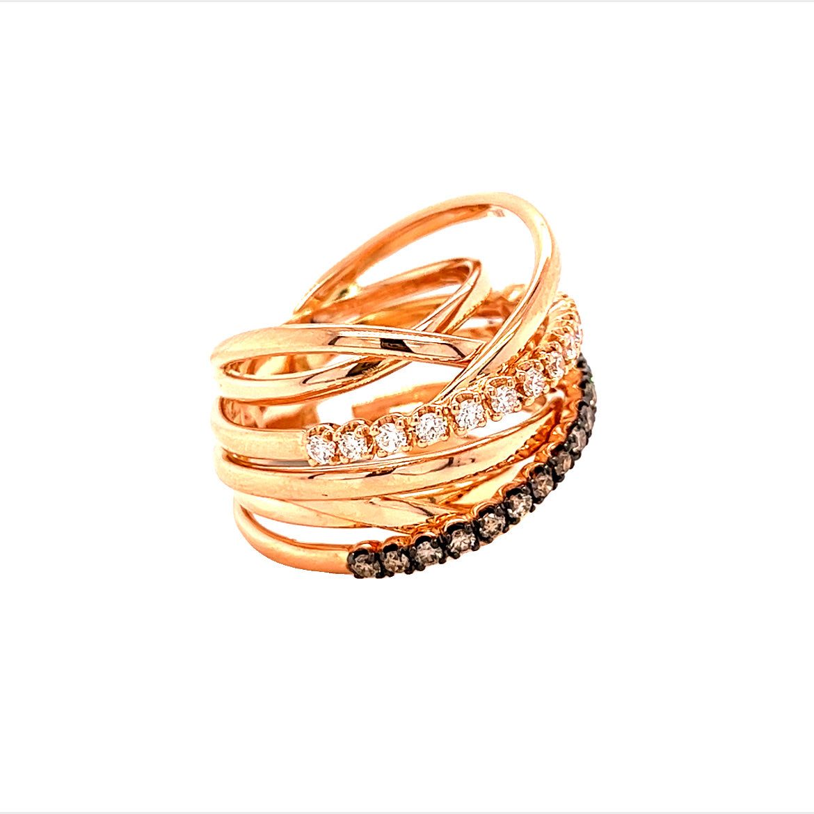 18KT YELLOW GOLD FANCY MULTIPLE LOOK LADIES RING