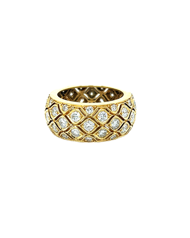 18KT YELLOW GOLD WIDE CONTEMPORARY LADIES RING