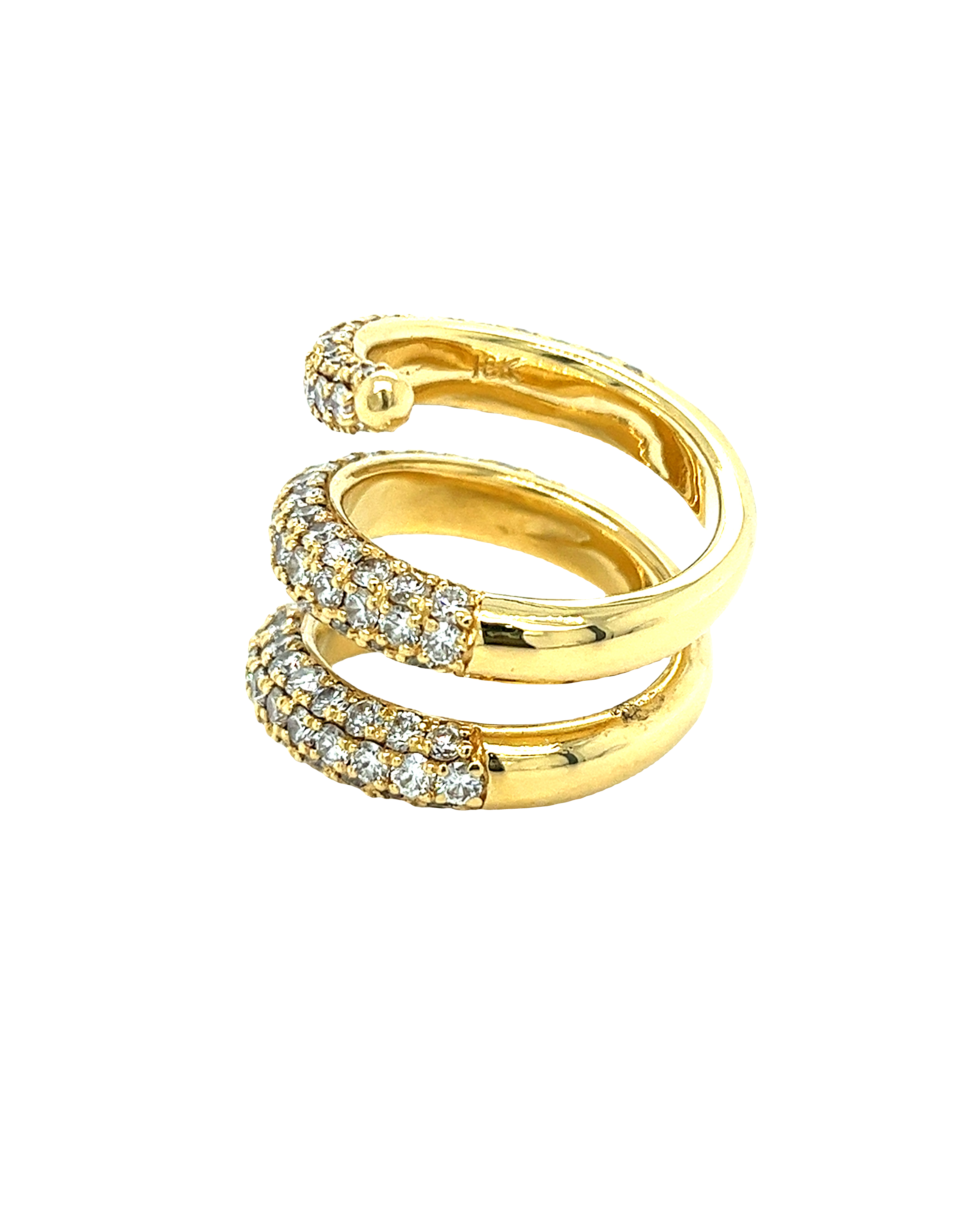 18KT YELLOW GOLD COIL RING