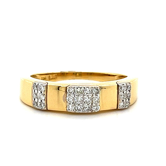 18KT YELLOW GOLD 3 DIAMOND STAGES