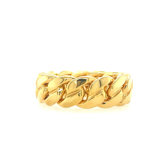 14KT YELLOW GOLD CUBAN RING