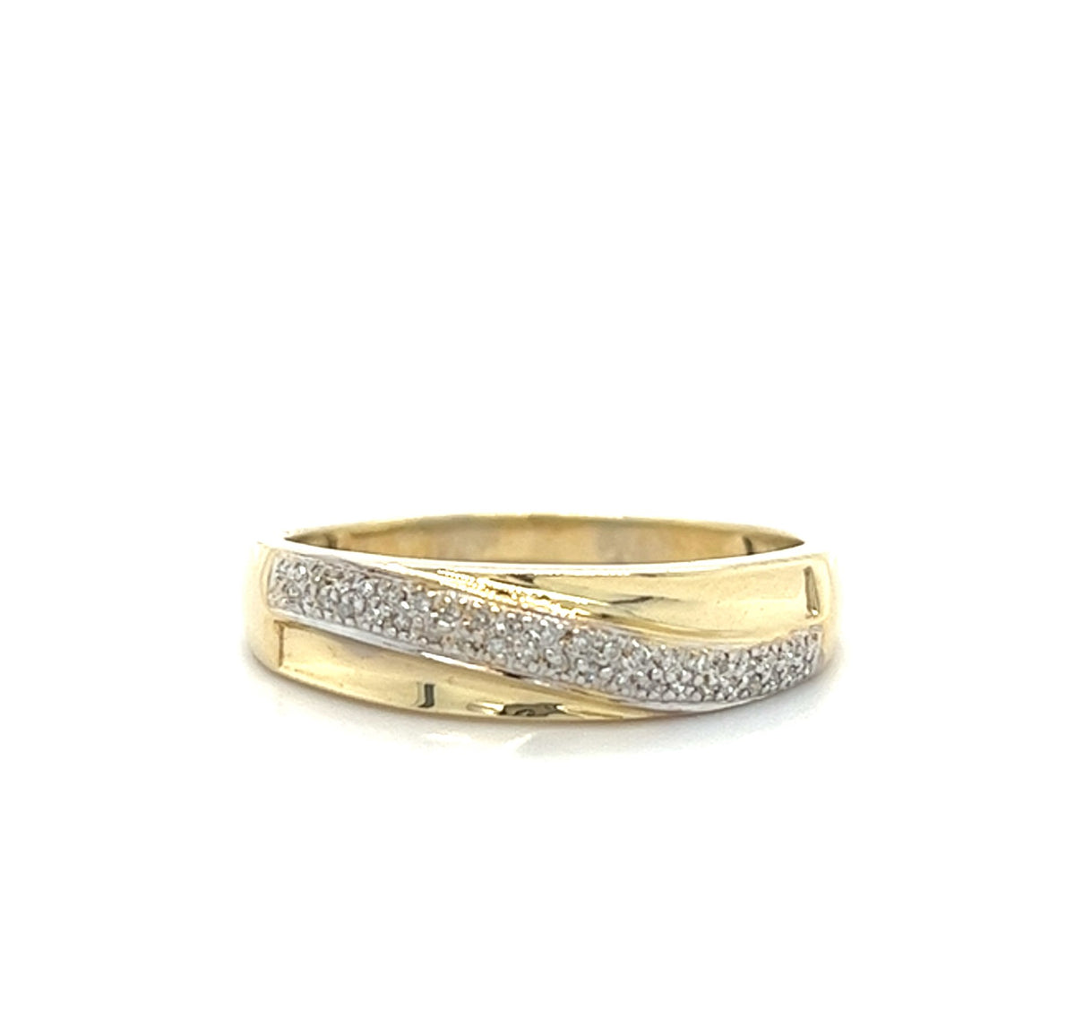 10KT YELLOW GOLD FANCY MENS DIAMOND WEDDING BAND