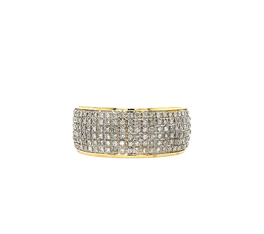 10KT YELLOW GOLD FANCY MENS DIAMOND WEDDING BAND