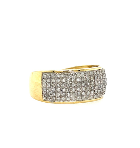 10KT YELLOW GOLD FANCY MENS DIAMOND WEDDING BAND