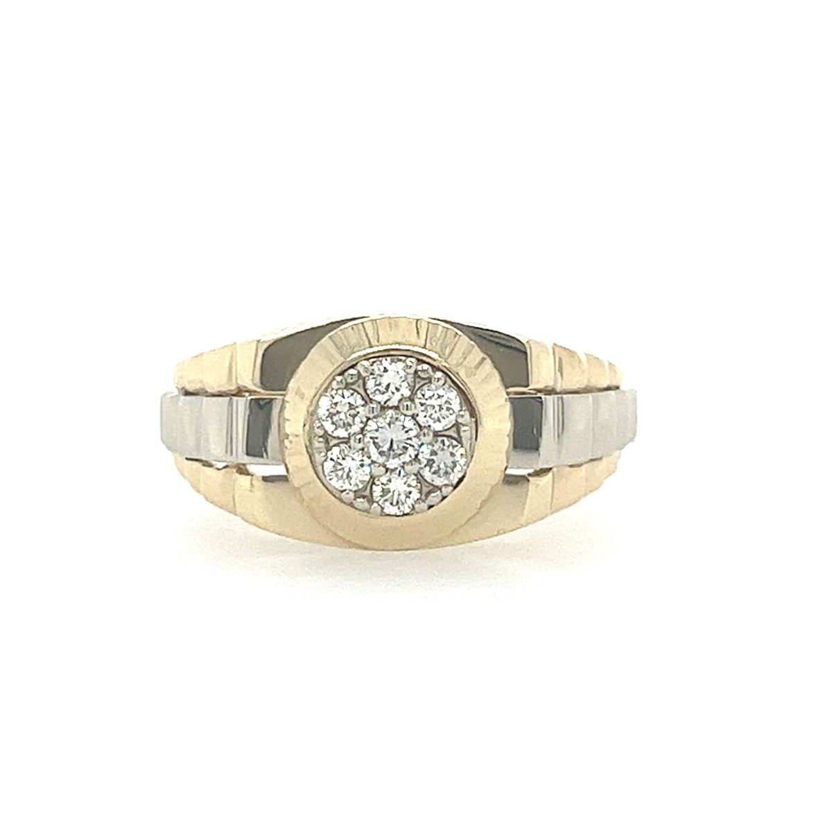 14KT YELLOW GOLD MEN'S DIAMOND BAND