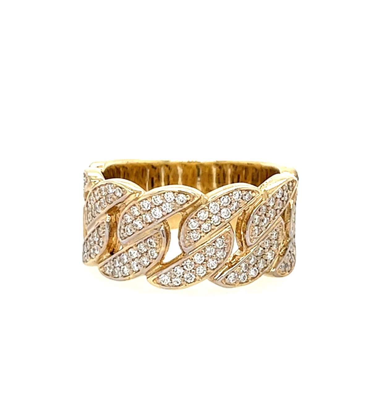 14KT YELLOW GOLD FANCY MENS DIAMOND BAND