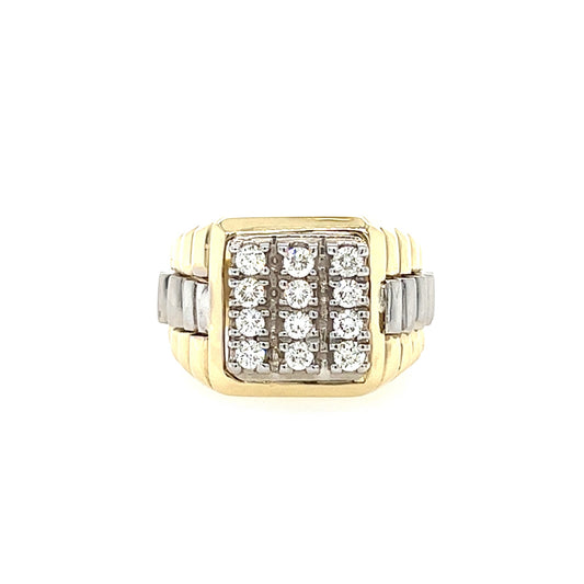 10KT TWO TONE GOLD MEN'S DIAMOND RING CUSTOM