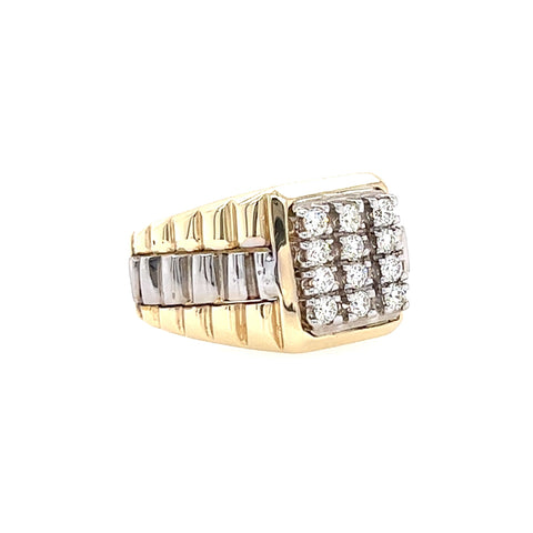 10KT TWO TONE GOLD MEN'S DIAMOND RING CUSTOM