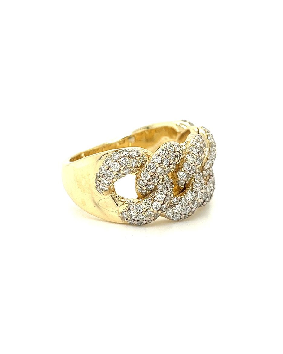 14KT YELLOW GOLD MEN'S CUBAN LINK RING