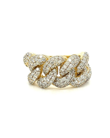 14KT YELLOW GOLD MEN'S CUBAN LINK RING