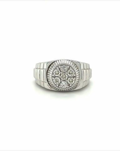 10KT WHITE GOLD FANCY MEN'S DIAMOND RING CUSTOM MADE